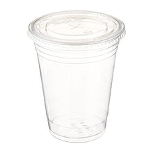 Load image into Gallery viewer, Dart Solo Clear Plastic Disposable Cups for Iced Coffee Bubble Boba Tea Smoothie, 16 oz, 50 Sets with Flat Lids
