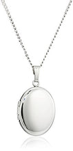 Load image into Gallery viewer, Sterling Silver Polished Oval Locket Necklace, 18"
