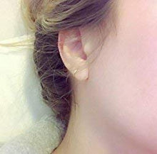 Load image into Gallery viewer, 14k White Gold 1.5mm Thickness Huggie Earrings (8 x 8 mm)
