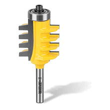 Load image into Gallery viewer, Kowood 1/4" Shank Reversible Finger Glue Joint Router Bit for Woodworking. Bearing Finger Joint for DIY Door Table Cabinet Shelve Furniture

