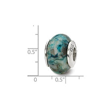 Load image into Gallery viewer, Solid 925 Sterling Silver Reflections Blue Crazy Lace Simulated Agate Stone Bead (10.9mm x 12.7mm)
