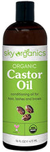 Load image into Gallery viewer, Castor Oil USDA Organic Cold-Pressed (16oz) 100% Pure Hexane-Free Castor Oil - Conditioning &amp; Healing, For Dry Skin, Hair Growth - For Skin, Hair Care, Eyelashes - Caster Oil By Sky Organics
