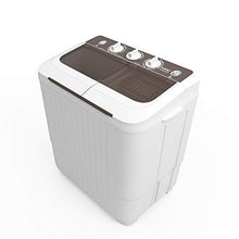 Load image into Gallery viewer, Portable Washing Machine, KUPPET 16.5lbs Compact Twin Tub Wash&amp;Spin Combo for Apartment, Dorms, RVs, Camping and More, White&amp;Brown
