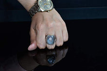 Load image into Gallery viewer, Sterling Silver Men Ring, Moonstone Natural Gemstone, Free Express Shipping
