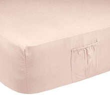 Load image into Gallery viewer, AmazonBasics Soft Microfiber Sheet Set with Elastic Pockets - Queen, Carnation Blush
