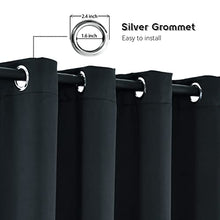 Load image into Gallery viewer, Black Blackout Curtains Energy Smart &amp; Noise Blocking Out Full Shae Curtain Panels for Sliding Glass Door Thermal Insulated Drapes Guest Room One Pair of Window Dressing, Black, 52 x 84 inch
