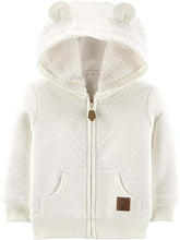 Load image into Gallery viewer, Simple Joys by Carter's Baby Neutral Hooded Sweater Jacket with Sherpa Lining, Oatmeal, 6-9 Months
