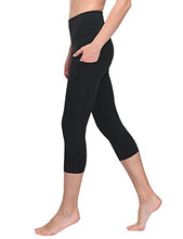 Load image into Gallery viewer, BALEAF Women's Workout Yoga High Waist Capris Pocketed Cropped Leggings 3/4 Exercise Athletic Tights Black Size L
