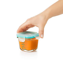Load image into Gallery viewer, OXO Tot Glass Baby Blocks Food Storage Containers, Teal, 4 oz
