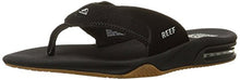 Load image into Gallery viewer, Reef Men's Fanning Flip Flop, BLACK/SILVER, 10 D - Medium
