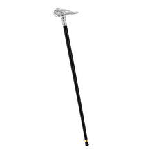 Load image into Gallery viewer, Sterling Silver Swan Walking Stick w/Black Beechwood Shaft | Agatha Christie's Poirot Cane
