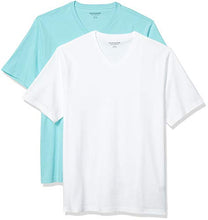 Load image into Gallery viewer, Amazon Essentials Men's 2-Pack Regular-Fit Short-Sleeve V-Neck T-Shirt, Anchor/Navy, Large
