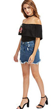 Load image into Gallery viewer, chouyatou Women's Lovely High Waist Perfect 5 Pocket Fringed Denim Short Skirt (Medium, Blue)

