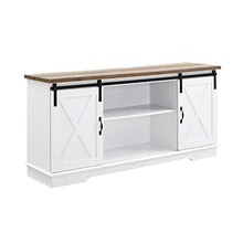 Load image into Gallery viewer, Walker Edison WE Furniture TV Stand 58" White/Rustic Oak, White/Reclaimed Barnwood
