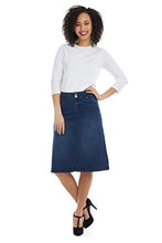 Load image into Gallery viewer, ESTEEZ Women’s Denim Skirt – A Line Jean - Below Knee Sydney Blue 2
