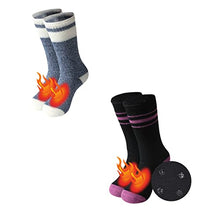 Load image into Gallery viewer, Hissox 2Pack Fleece Lined Thick Cold Weather Women Insulated Thermal Socks &amp; Mens Womens Warm Fur Lined Thick Slipper Gripper Socks
