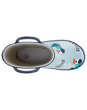 Load image into Gallery viewer, OAKI Kids Rain Boots with Easy-On Handles, Trains &amp; Tracks, 11T US Toddler
