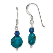 Load image into Gallery viewer, 925 Sterling Silver Blue Agate Gold Lapis Reconstructed Stone Drop Dangle Chandelier Earrings Fine Jewelry For Women Gifts For Her
