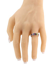 Load image into Gallery viewer, NANA Oval Rope Mothers Ring 1 to 12 Simulated Birthstones - Sterling Silver -Rose Plated-Size 5
