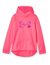 Load image into Gallery viewer, Under Armour Girls' Armour Fleece Sequin Logo Hoodie , Cerise (653)/Cerise , Youth X-Large
