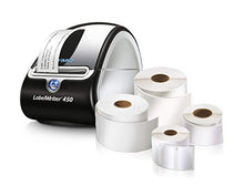 Load image into Gallery viewer, DYMO LabelWriter 450 Super Bundle - FREE Label Printer with 4 rolls of Shipping, File Folder and Multi-Purpose Labels (1957331),Black/Silver
