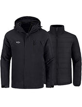 Load image into Gallery viewer, Wantdo Men's Mountain Waterproof Ski Jacket Winter Snow Coat Windproof Rain Jacket Black S
