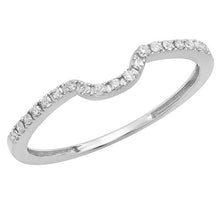 Load image into Gallery viewer, Dazzlingrock Collection 0.11 Carat (ctw) Round White Diamond Ladies Wedding Anniversary Guard Ring Band, 14K White Gold, Size 7
