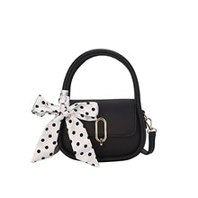 Load image into Gallery viewer, MIAODAM Women'S Fashion One-Shoulder Messenger Bag, Portable Small Square Bag With Silk Scarf, Gift For Girl (Black)
