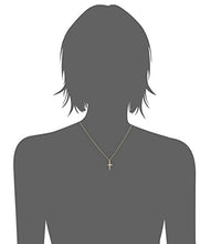 Load image into Gallery viewer, 14k Yellow Gold Solid Diamond-Accented Cross Pendant Necklace, 18"
