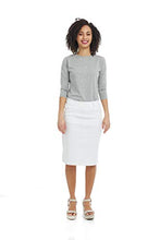 Load image into Gallery viewer, ESTEEZ Jean Skirt for Women Knee Length Manhattan White 8

