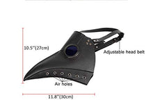Load image into Gallery viewer, Raxwalker Plague Doctor Bird Mask Long Nose Beak Cosplay Steampunk Halloween Costume Props (Black)
