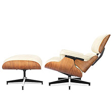 Load image into Gallery viewer, Mid Century Lounge Chair and Ottoman, Modern Chair Classic Design, Top Grain Leather Palisander Wood, Heavy Duty Base Support for Living Room, Study, Lounge, Office
