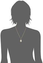 Load image into Gallery viewer, 14k Gold-Filled Oval Saint Christopher Pendant Necklace with Black Lettering and Gold Plated Stainless Steel Chain, 20"
