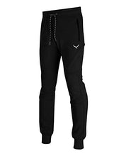Load image into Gallery viewer, Screenshot SPORTS-A4053 Mens Premium Slim Spandex Stretch Lightweight Tech Fleece Pants - Athletic Jogger Fitness Workout Gym Zipper Pockets Sweatpants-Woodland-Small
