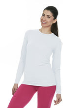 Load image into Gallery viewer, Thermajane Thermal Shirts for Women Long Sleeve Winter Tops Thermal Undershirt for Women (White, X-Large)
