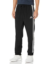Load image into Gallery viewer, adidas Men's AEROREADY Essentials Tapered Cuff Woven 3-Stripes Pants, Black, Medium
