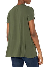 Load image into Gallery viewer, Amazon Essentials Women's Relaxed-Fit Short-Sleeve Scoopneck Swing Tee, Dark Olive, Small
