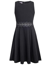 Load image into Gallery viewer, Kilottor Girls' Embroidery Lace Casual Sleeveless A-Line Flare Party Dress 9 Years 10Years KC110 (Black, 9-10Y)
