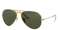 Load image into Gallery viewer, Ray-Ban RB3025 Aviator Sunglasses (58 mm, Gold Metal Frame/Non-Polarized Green G-15 Lens)
