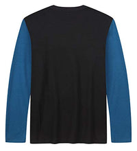 Load image into Gallery viewer, FRTCV Men's Casual Stitching Tops Shirts Slim Fit Crew Neck Long Sleeve Athletic Basic Cotton T-Shirt DZ804301 Blue US M
