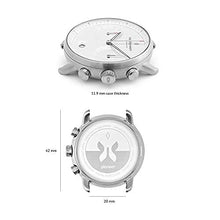 Load image into Gallery viewer, Nordgreen Pioneer Men's Chronograph Watch Scandinavian Silver 42mm with White Dial and 3-Link Strap

