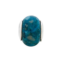 Load image into Gallery viewer, Solid 925 Sterling Silver Reflections Blue Crazy Lace Simulated Agate Stone Bead (10.9mm x 12.7mm)
