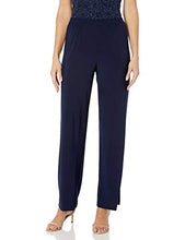 Load image into Gallery viewer, R&amp;M Richards Women's Lace ITY 2 Piece Pant Suit - Mother of The Bride Outfit, 6 Navy
