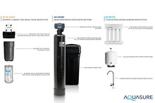Load image into Gallery viewer, Aquasure Whole House Water Filtration Bundle w/Water Softener, 75 GPD RO System &amp; Triple Purpose Sediment/GAC/Zinc Pre-Filter (48,000 Grains)
