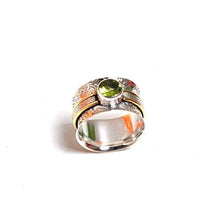 Load image into Gallery viewer, Peridot Wide Fusion Band Ring-Peridot Ring-Gift Ring for Thanksgiving Day-925 Sterling Silver Wide Band Rings for Women-Birthstone August Rings-Peridot Jewelry-Gemstone Ring-Bridesmaid Rings
