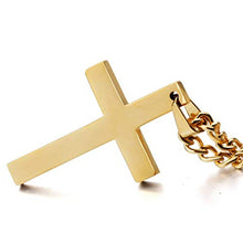 Load image into Gallery viewer, Riveting Jewelry 14K Gold Chain Style Cross Pendant Necklace Solid Clasp for Men,Women,Teens Thin for Charms Miami Cuban Link Diamond Cut (18)
