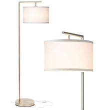 Load image into Gallery viewer, Brightech Montage Modern - Floor Lamp for Living Room Lighting - Bedroom &amp; Nursery Standing Accent Lamp - Mid Century, 5' Tall Pole Light Overhangs Reading - with LED Bulb - Satin Nickel
