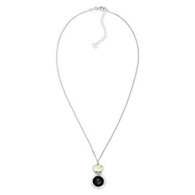 Load image into Gallery viewer, Silpada 'on the Double' Natural Prehnite &amp; Obsidian Pendant Necklace in Sterling Silver
