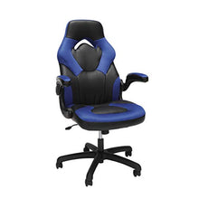 Load image into Gallery viewer, OFM Racing Style Bonded Leather Gaming Chair, in Blue (ESS-3085-BLU) 36"; x 48"; Chair Mat with Lip for Carpet (ESS-8800C)

