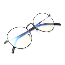 Load image into Gallery viewer, Zéro D Clean Lens Round Blue Light Blocking Glasses Computer Gaming/TV/Phones Anti Eyestrain For Men Women(Gun&amp;Black)
